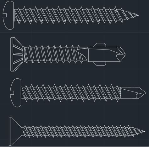 screw dwg cad blocks